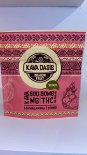 Kava Oasis Dragon Fruit Gummies 500m Kava 50mg THC 200mg Ashwagandha - Wonderland