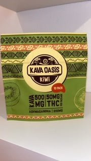 Kava Oasis Kiwi Gummies 500mg Kava 50mg THC 200mg Ashwagandha - Wonderland